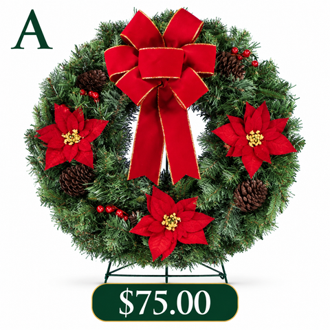 A. Classic Poinsettia Wreath