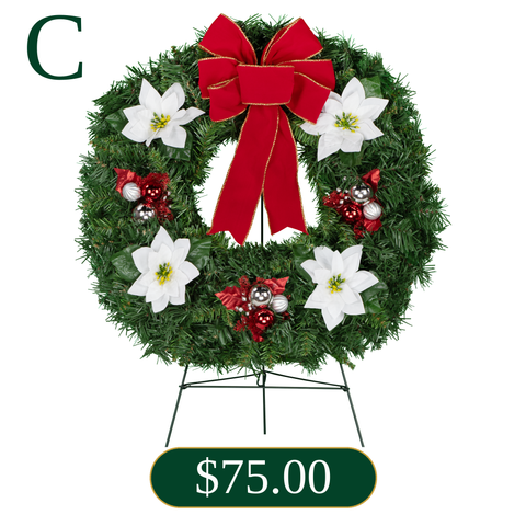 C. White Poinsettia Wreath