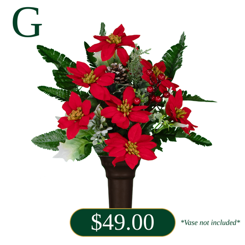 G. Red Poinsettia Vase Arrangement