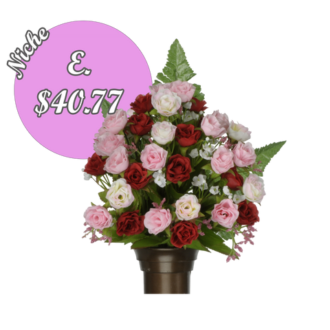 E. Pink & Red Mini Roses