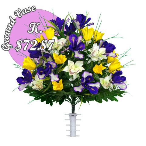 K. Yellow Tulips & Purple Iris